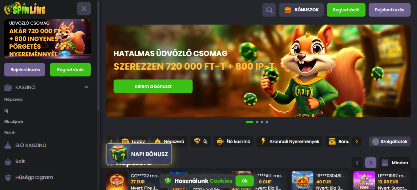 Spinline Casino Screen